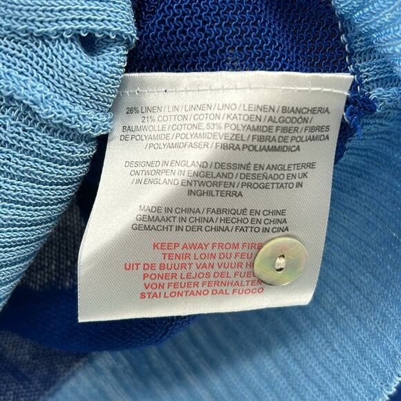 Jumper 1234 Women's Open Weave Colorblock Cardigan - Blue/Wedgewood - 1 - NWT - Picture 4 of 5